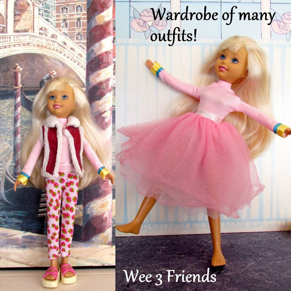WEE 3 FRIENDS CLOTHES, PINK RAINCOAT, TUTU, TURTLENECK, VEST, LEGGINGS, SHOES +
